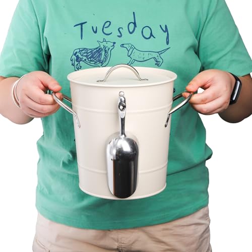 YOUEON 4L Ice Bucket with Scoop and Lid, Double Walled Insulated Wine Bucket Chiller with Carry Handles, Beverage Tub for ...