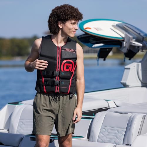 O'Brien Flex V-Back Life Jacket – Coast Guard Approved Adult Life Vest with Flex Fit Design, Lightweight Foam & Front Zip ...
