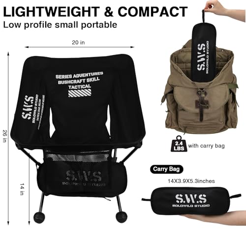 Camping Chairs – Ultralight/Lightweight Camping Chair, 2.4 LBS Portable Foldable Chair – Folding Seats Portable with Alumi...