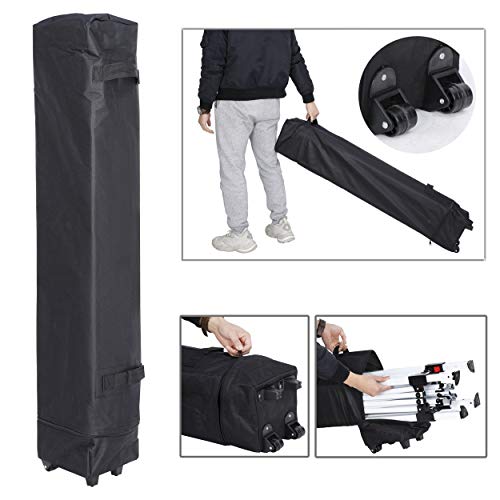 Smartxchoices 10 x 10 FT Pop Up Canopy Tent - Instant Outdoor Canopy with Wheeled Carry Bag, 4 Ropes, Straight Legs, Stake...