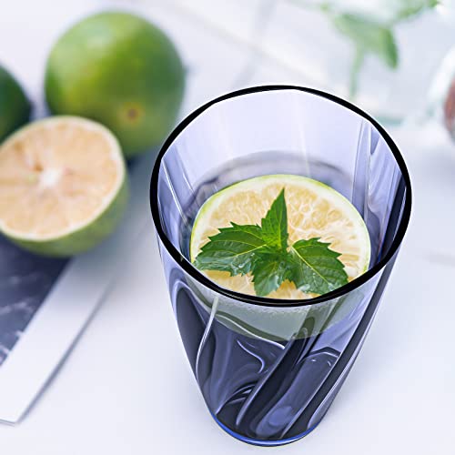Alaiselit Unbreakable Plastic Cups Plastic Highball Drinking Glasses Tumbler, Large Water Tumbler Set (Set Of 6, 25 Oz) Di...