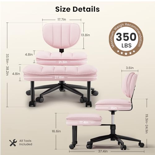 Cross Legged Office Chair, Ergonomic Cloud Criss Cross Desk Chair, Meditation Chair with Wheels, Height Adjustable Seat fo...
