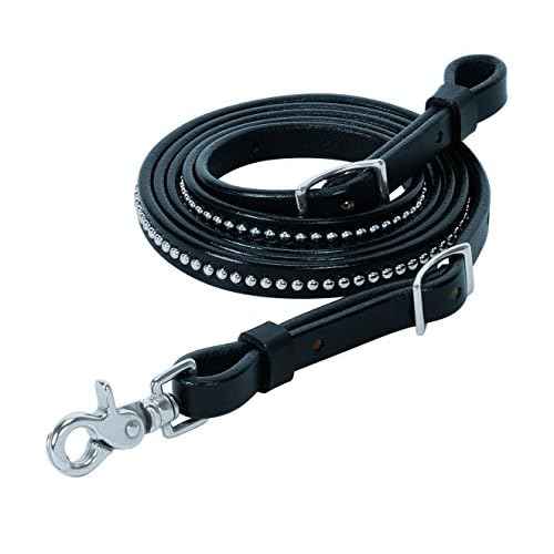 Weaver Leather Back In Barrel Rein, Black, Large