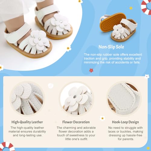 KIDSUN Baby Infant Girls Boys Sandals Non Slip Rubber Sole Summer Beach Outdoor First Walker Crib Shoes