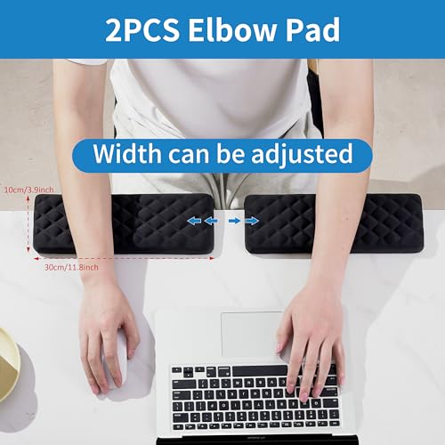 MEKASS L-Shaped Desk Elbow Pad for Desk, Memory Foam Elbow Support Padding with Non-Slip, 2-Piece Ergonomic Desk Edge Cush...