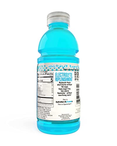 Sqwincher Zero Activity Drink Bottles | Mixed Berry Flavored | Sugar Free | Low Calorie | Low Sodium | Ready-To-Drink | El...