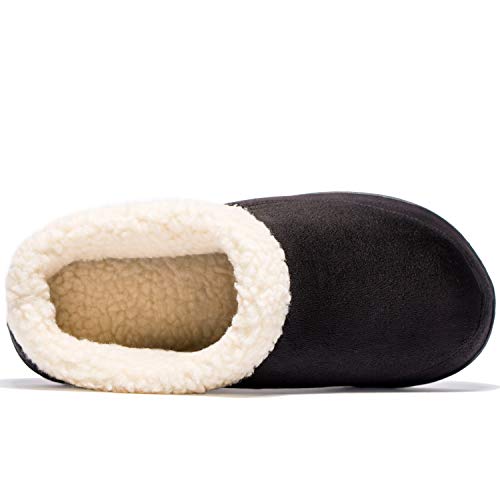 NewDenBer Women's Cozy Memory Foam Slippers Suede Fuzzy Plush Fleece Lined Slip On Indoor Outdoor House Shoes