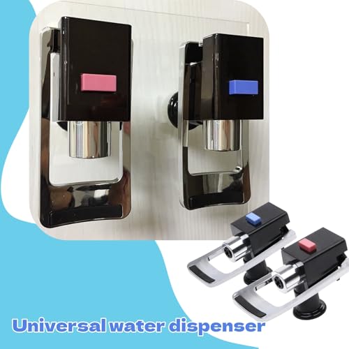 2Pcs Push Button Water Dispenser Easy Install Dual Valve Replacement Spigots for Standard Size Hot Cold Water Coolers