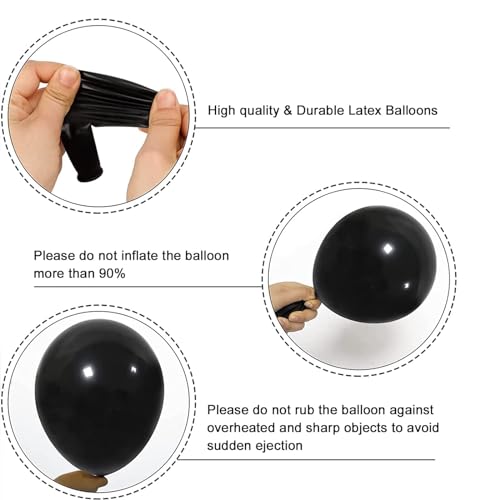 YMSZ Black and Gold Balloons, 67pcs 12 Inch Metallic Gold and Black Balloons for Birthday, Retirement, Graduation, New Yea...