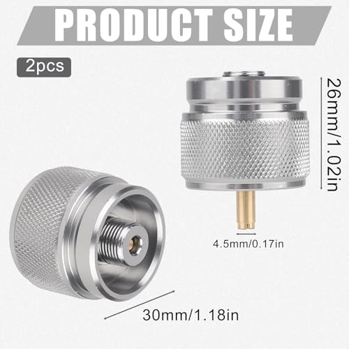 2pcs Camping Stove Adapter, Outdoor Cylinder LPG Canister Adapter Camp Fuel Gas Converter for Backpacking Stove Portable B...