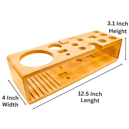 Cocktail Shaker Set Stand Only - Wooden Bartender Kit Stand - Bar Accessories Storage Holds Up to 15 Pcs - Bar Tools Set B...
