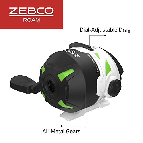 Zebco Roam Telescopic Fishing Rod and Spinning or Spincast Fishing Reel Combo, Durable 6-Foot Fiberglass Rod with ComfortG...