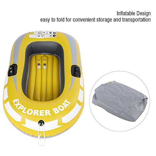 Thicken Raft Inflatable Kayak Inflatable Boat Canoe-1 Person Inflatable Fishing Boat Floaties Kayak Yellow PVC Boat Tourin...