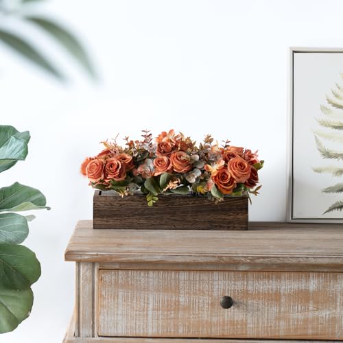 Dahey Centerpiece Table Decorations for Dining Room Farmhouse Living Room Fall Table Centerpieces Decor Wood Tray with 3 A...