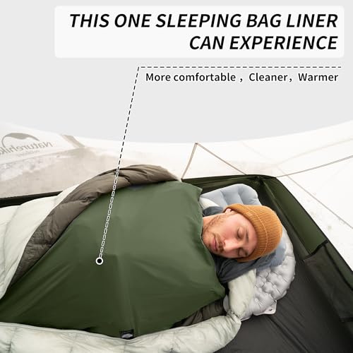 Naturehike 4.5oz Ultralight Washable Sleeping Bag Liner, Lightweight Adult Sleep Sack & Travel Sheets for Backpacking, Hot...