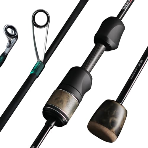 SEASIR Stream Fishing Rod, Ultralight Spinning Rod Travel Bait Casting Rod, 2 Piece, Fuji A O Ring Guide, Solid Wood Handl...