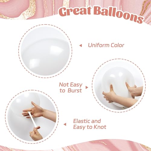 60pcs Rose Gold Balloons 12inch with Pearl White Rose Gold Confetti Balloons for Engagement Bridal Shower Wedding Birthday...