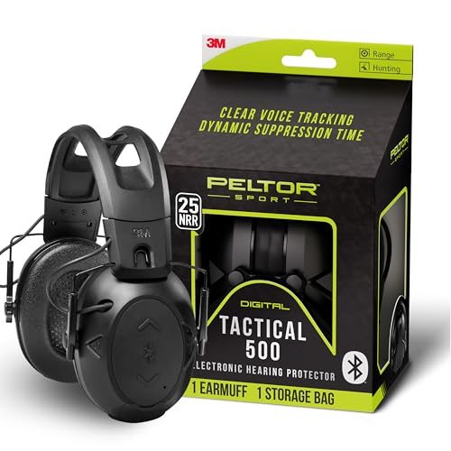 Peltor Sport Tactical 500 Bluetooth Hearing Protection Ear Muffs, 25 dB Noise Reduction Rating, Electronic Hearing Protect...