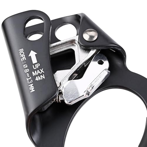 QKURT Mountaineering Climbing Hand Ascender, Right Hand Ascender Rock Climbing Tree Arborist Rappelling Gear Equipment Rop...