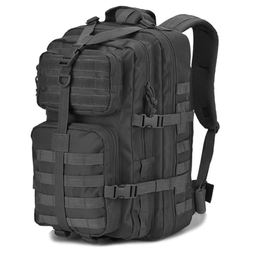 REEBOW GEAR Tactical Backpack for Men Army Molle Military Style Assault Pack Bug Bag Backpacks Daypack (40L Black)