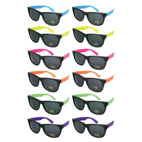 EDGEIWEAR 80s Neon Party Sunglasses for Adult Party Favors with CPSIA certified-Lead(Pb) Content Free