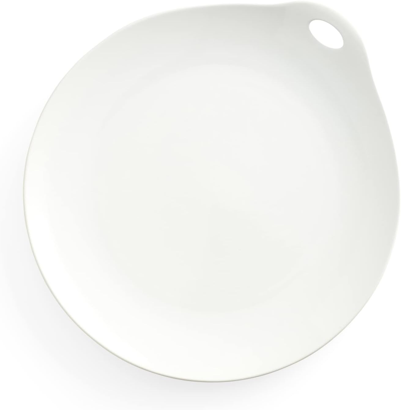 Nambe Portables Round Serving Platter | 13-Inch White Porcelain Serving Tray for Parties | Large Serving Plates for Turkey, Sushi, Steak, Appetizers, and Dessert | Microwave and Dishwasher Safe