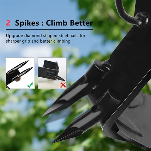 timiland Tree Climbing Spikes,Tree Climbing Gear Set,Tree Climbing Kit with 2 Claws,has Professional Accessories for Tree ...