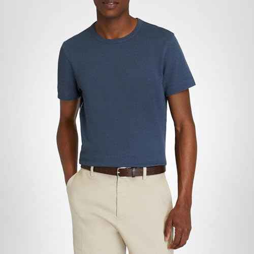 CLUB MONACO Men's Short Sleeve Indigo Henley, Navy/Bleu Marine