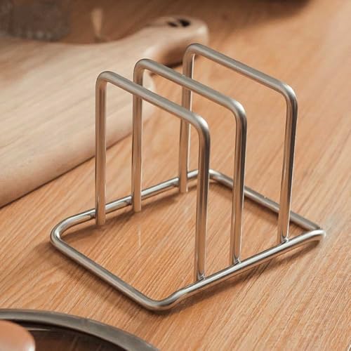 Teensery Cutting Board Holder Stainless Steel Wire Chopping Board Stand Cutting Board Storage Rack Organizer with 2 Slots ...