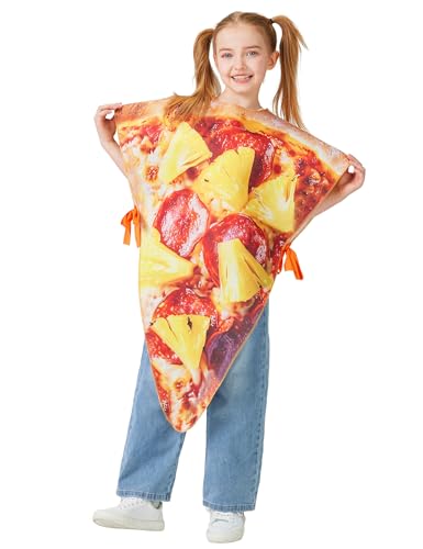 Aotiooy Pizza Costume for Kid, Halloween Pizza Slice Tunic Costume for Toddler Child Teens, Funny Food Cosplay Onesie, One...
