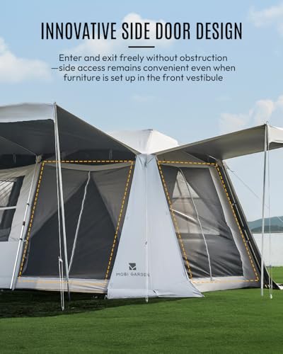 Mobi Garden Skyloft 4/8 Person Instant Tent, Large Aluminum Alloy Cabin Tent, Double Layer Full Rainfly Waterproof 4 Seaso...