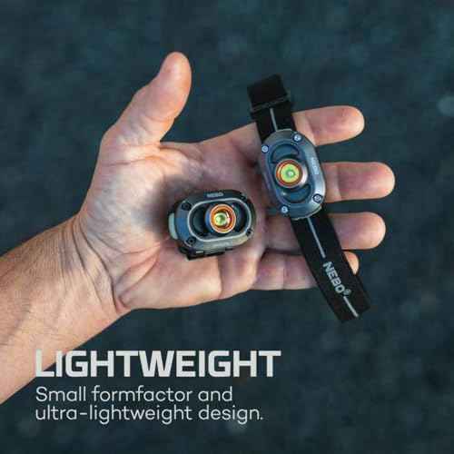 NEBO MYCRO 250 Rechargeable Headlamp | 250 Lumens, 3 Light Modes, Water Resistant, Adjustable Strap, Super Bright Head Lamp for Camping & Hiking, Includes USB Charging Cable ? 2 Pack