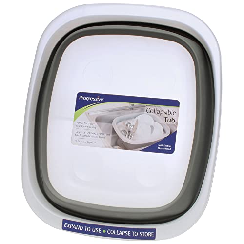 PrepWorks Collapsible Tub - Space-Saving, Foldable Utility Tub for Washing, Soaking, and Storage in Kitchen or Outdoors