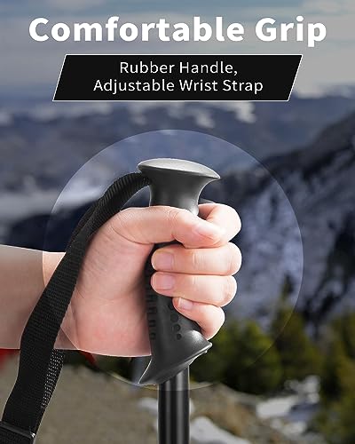 AISUNOURDOOR Lightweight Adjustable Trekking Poles, Aluminum Collapsible Travel Hiking or Walking Sticks for Women Childre...