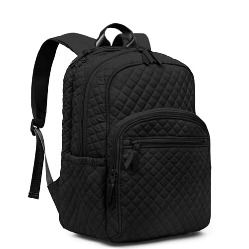 RosaRubus Backpack for Women,College Backpack,Quilted Casual Daypack,Waterproof Bookbag for 17Inch Laptop