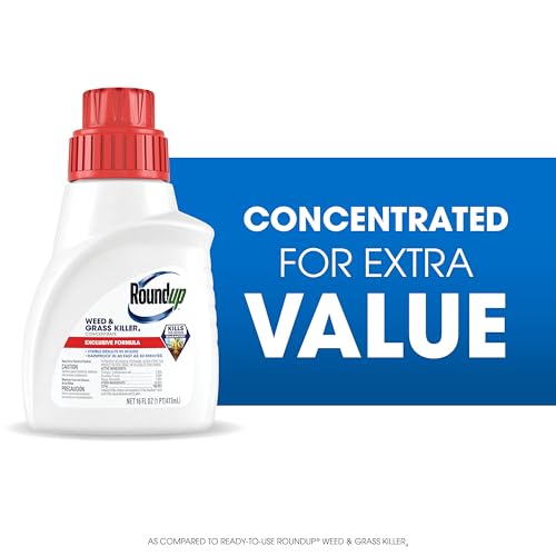 Roundup Weed & Grass Killer₄ Concentrate, Use in and Around Flower Beds, Walkways and Other Areas of Your Yard, 16 fl. oz.