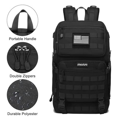 MOSISO 23L Tactical Backpack with Bottom Insulated Cooler, Military Daypack 3 Day Assault Pack Army Rucksack Bug Out Bag w...