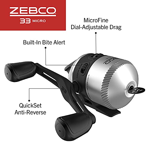 Zebco 33 Micro Spincast Reel and 2-Piece Fishing Rod Combo, 4.5-Foot Rod with Bonus Tackle Pack, QuickSet Anti-Reverse Fis...