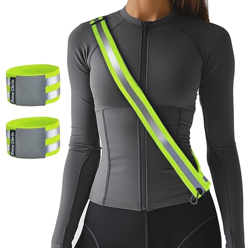Rena Chris Reflective Running Gear, Reflective Sash, Night Dog Walking Safety Gear, High Visibility Reflective Safety Runn...