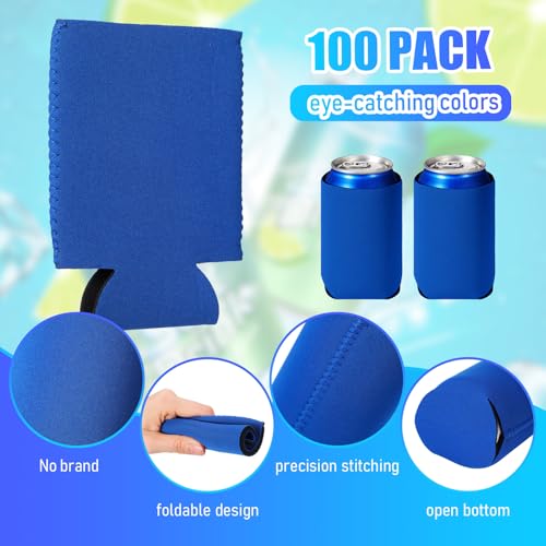 Chengu 100 Pack Blank Beer Can Cooler Sleeves Soft Insulated Reusable Drink Bulk Collapsible Sublimation for Wedding Party...