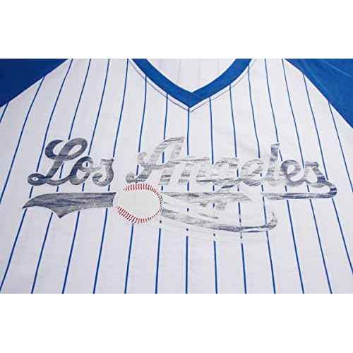 Womens City Baseball Fans V Neck Cage Raglan T-Shirts