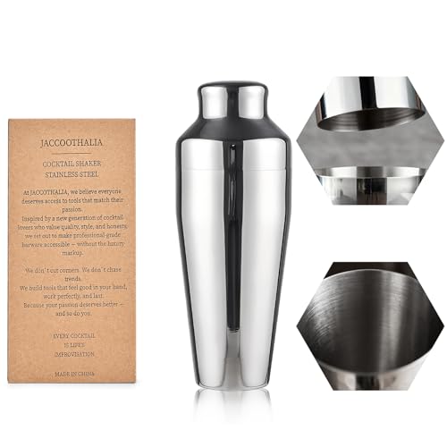 JACCOOTHALIA Cocktail Shaker, Martini Shaker, 24oz Stainless Steel, Leakproof Alcohol Bartending, Mirror Finish, Drink Sha...