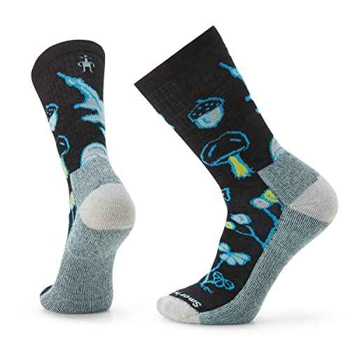Smartwool Everyday Forest Loot Light Cushion Merino Wool Crew Socks For Men and Women, Black, Small