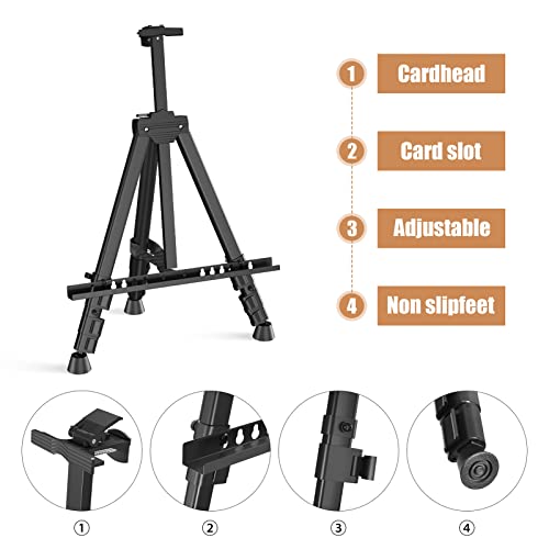 Art Painting Artist Easel Stand, Portable Adjustable Aluminum Metal Tripod Display Easel with Bag, Height from 17 to 66 in...