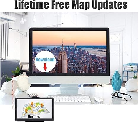Navigation System 7 Inchs - GPS Navigator for Car Truck RV Touchscreen Navigator, Voice Guidance, Speed & Traffic Alerts, ...