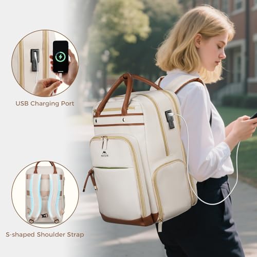 MATEIN Teacher Backpack with Lunch Compartment Detachable, 15.6 Inch Laptop Backpack with USB Port & Organized Pocket, Col...