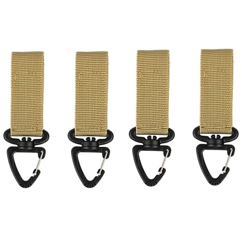 Tactical Rotating Key Ring Chain, Swivel D-Ring Snap Clip Carabiner, Multifunction Keychain Webbing Belt Holder, Gear Hook...