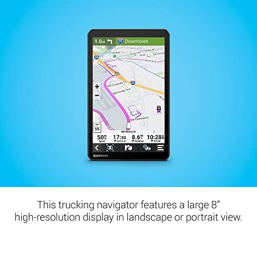 Garmin Dezl OTR810 (Renewed), Large 8" GPS Navigator, Custom Truck Routing, High-Res Birdseye Satellite Imagery, Truck & T...