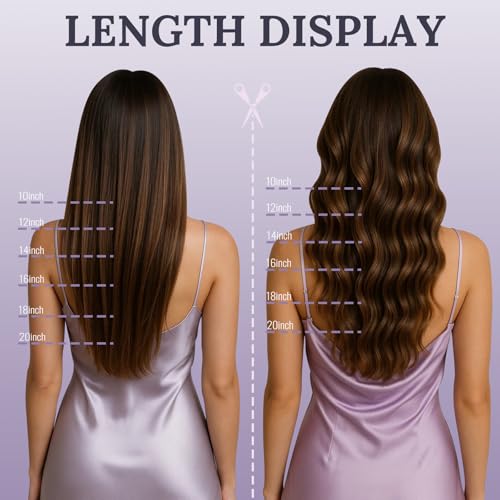Fshine Invisible Wire Hair Extensions Real Human Hair 20 In Dark Brown Layered Hairpiece Wire Hidden Human Hair with Adjustable Fish Line 80 G Clip ins Straight Hair