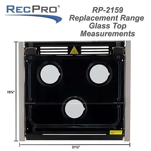 RecPro RV Stove Replacement Glass Top for RV Oven and RV Cooktops | Compatible with Greystone